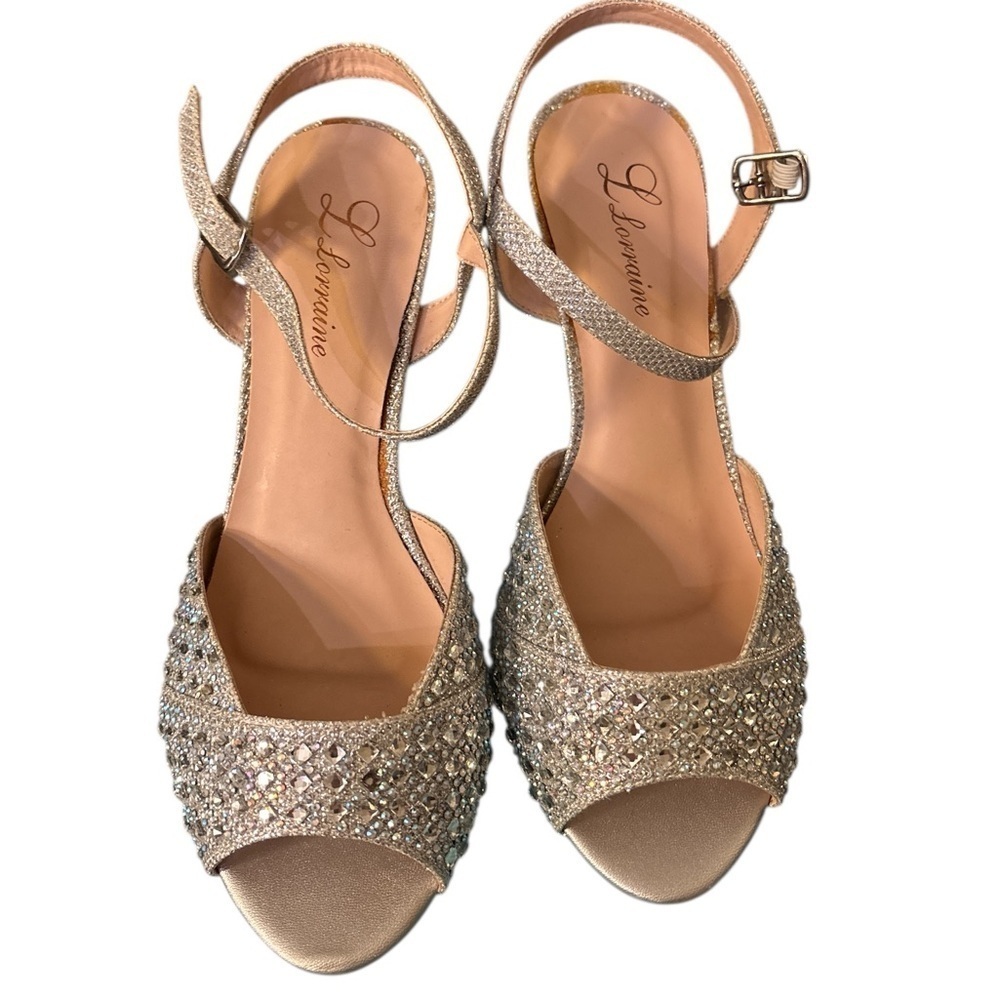 Gorgeous Lauren Lorraine Helene Embellished Wedges (072)
